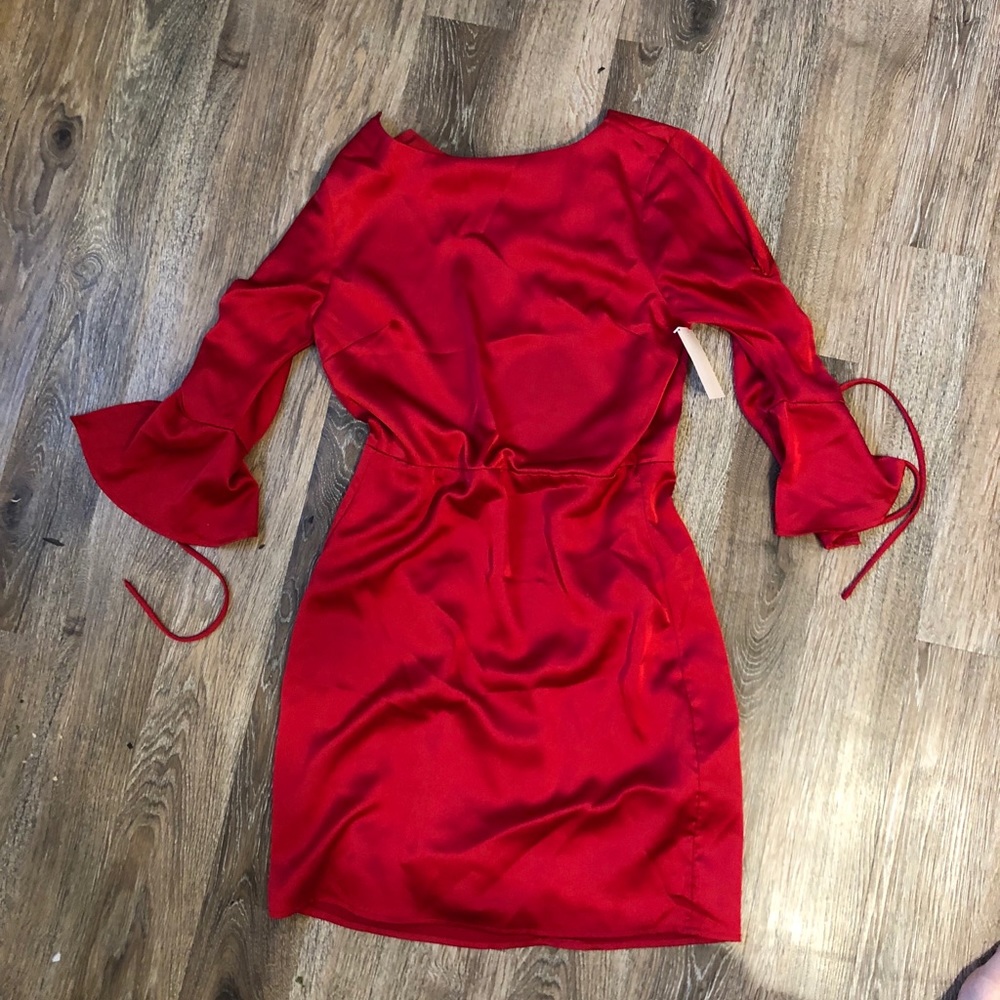 Silky red dress